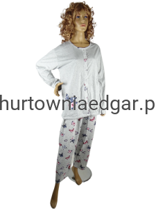 PIŻAMA DAMSKA ROZPINANA PONADWYMIAR LA PENA  4 Szt