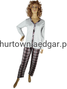 PIŻAMA DAMSKA DŁUGI RĘKAW ROZPINANA LA PENA  4 Szt